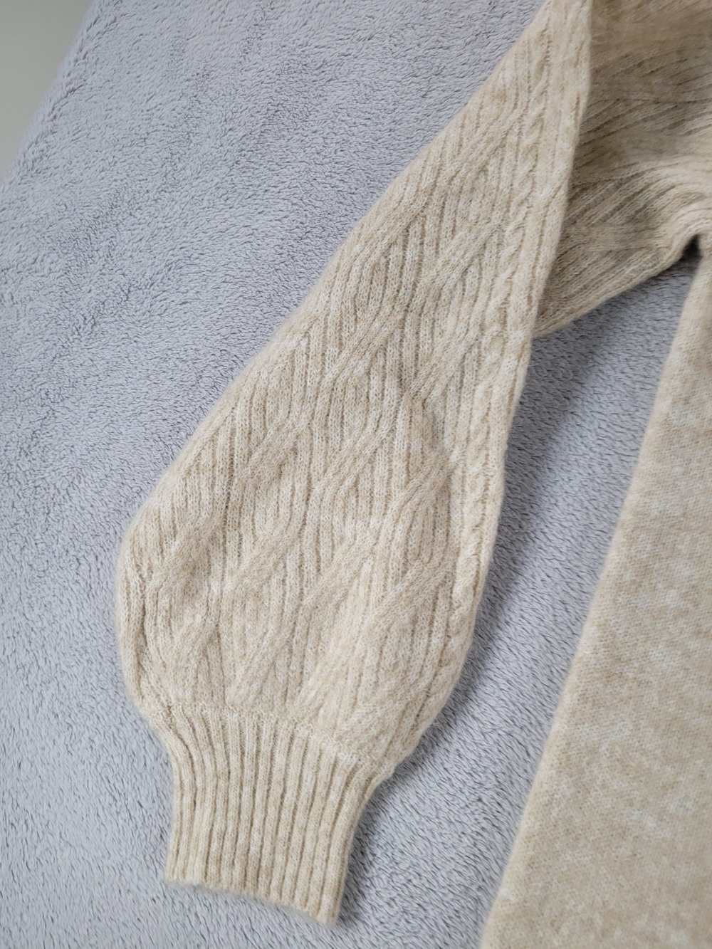 Ichi Asdis Round Neck Jumper Dress, Oatmeal Melange Knit Dress - Picture 12 of 16